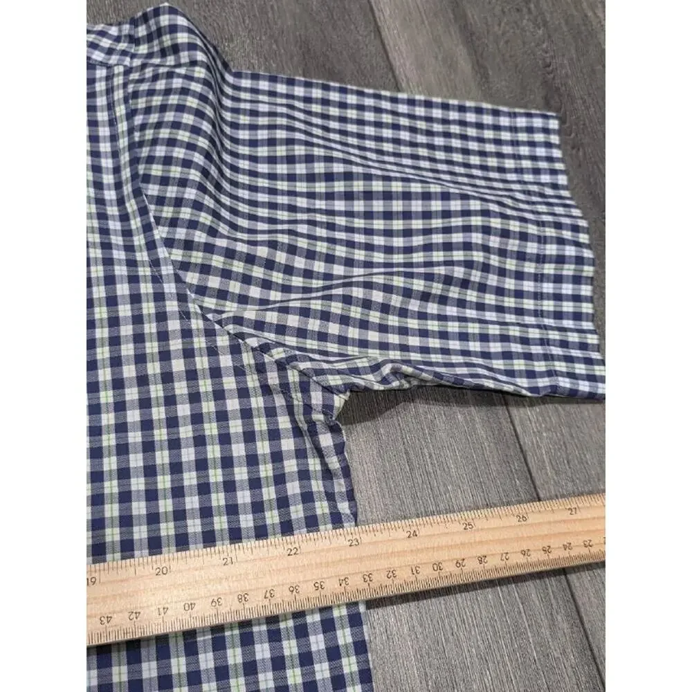 Peter Millar Button Up Shirt Cotton Mens L Crown Blue Checks Plaid A004786 - Picture 3 of 9